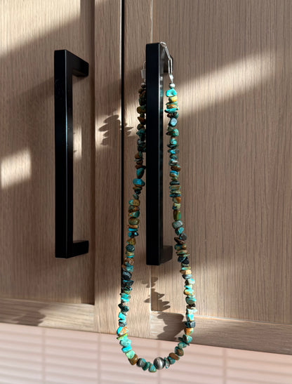 Turquoise Nugget & Sterling Silver Pearl necklace