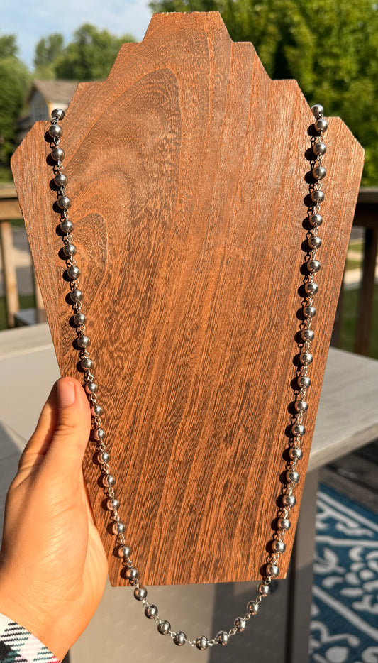 Silver Bead 34” necklace