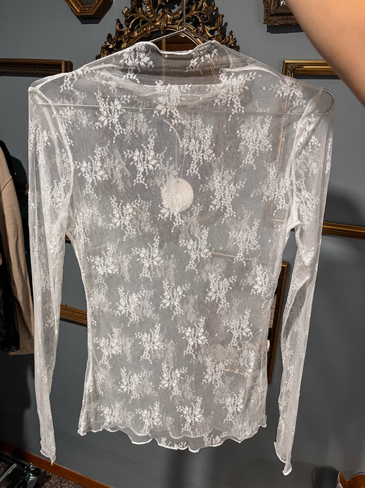 PLUS: Wild as Her Lace Top: White
