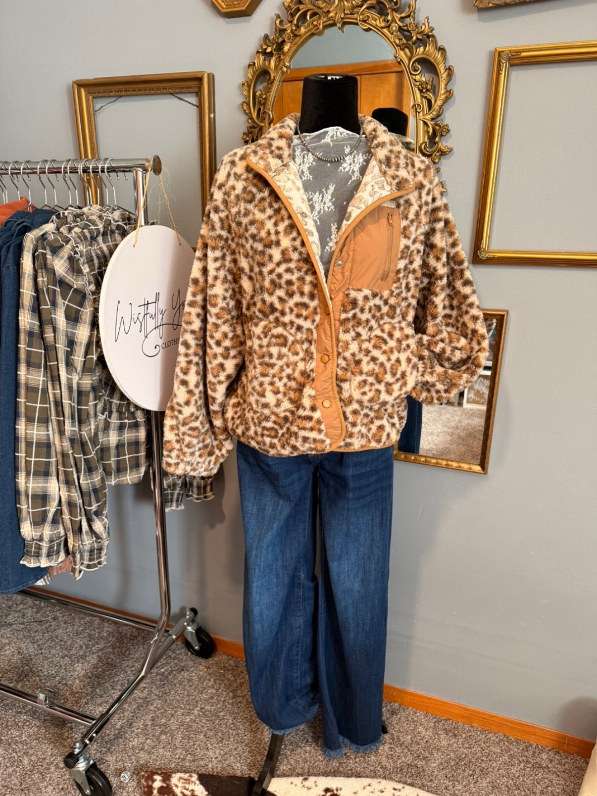 Leopard Fleece Oversized Jacket