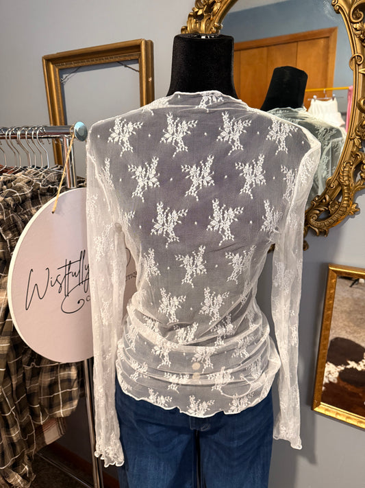 Wild As Her Lace Top: White
