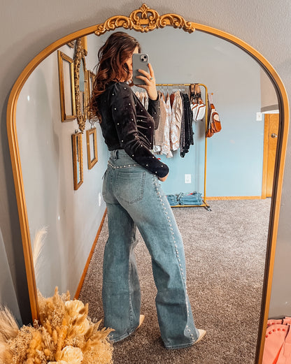 Pearl High-Rise Wideleg Jean